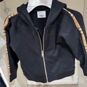 Burberry Kids Black Hoodie and the Size is 6Y.
